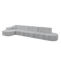 ECKSOFA Ottomane Links LIVO-L3 - 422x173x79,5 cm Grau - Grau, Holzwerkstoff/Textil (422/173cm) - ALTDECOR