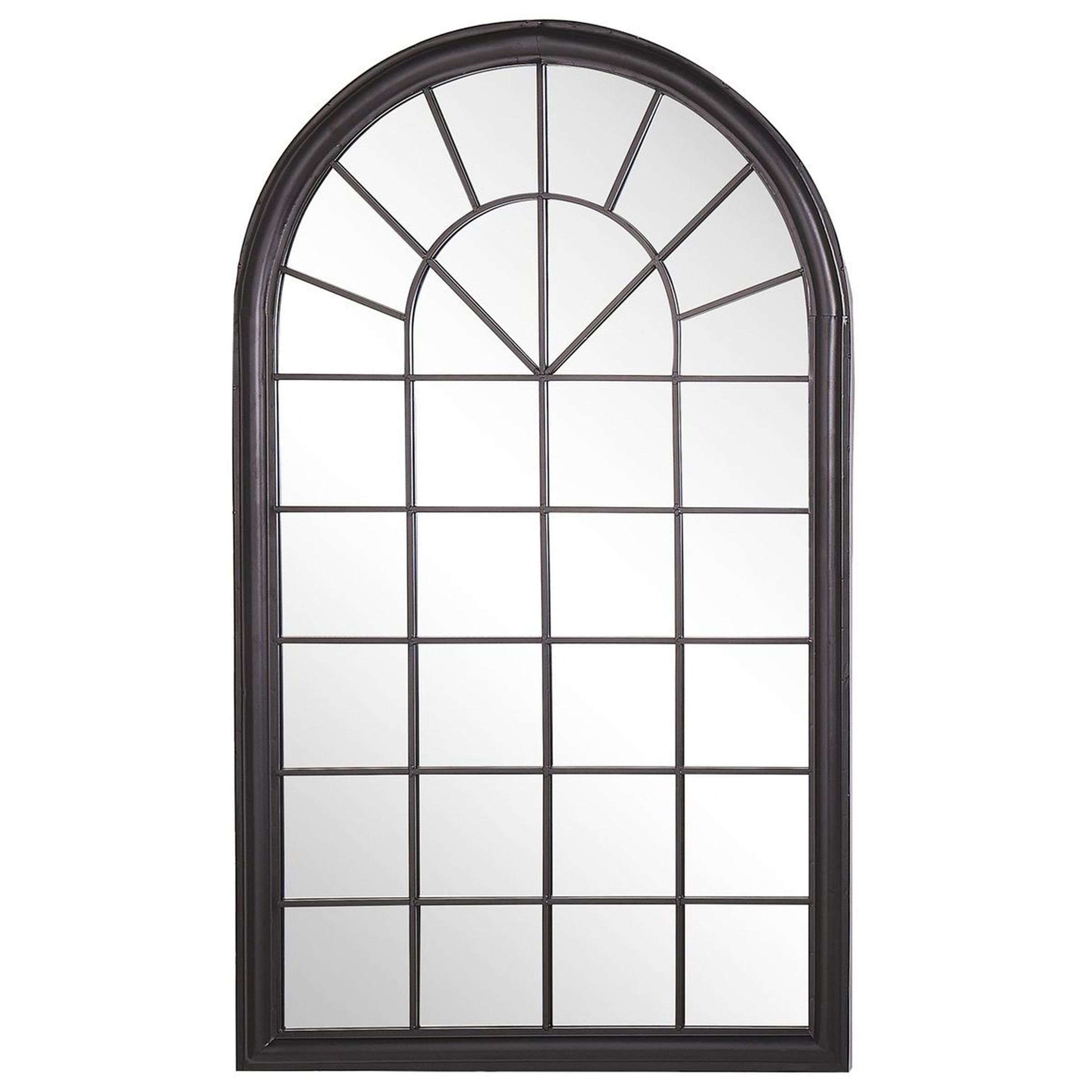 WANDSPIEGEL schwarz Fensteroptik 77/130 cm Trevol - Schwarz, Metall (77/130/5cm) - Beliani