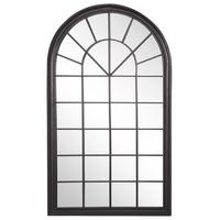 WANDSPIEGEL schwarz Fensteroptik 77/130 cm Trevol - Schwarz, Metall (77/130/5cm) - Beliani