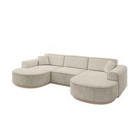 WOHNLANDSCHAFT MARI-U1-v1 - 303x171x83 cm Ecru Velours - Ecru, Holzwerkstoff/Textil (303/83/171cm) - ALTDECOR
