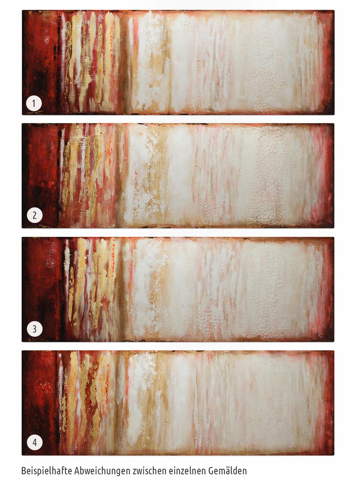 ACRYLBILD HANDGEMALT 150/50 cm - Rot/Braun, Holz/Textil (150/50cm) - KUNSTLOFT