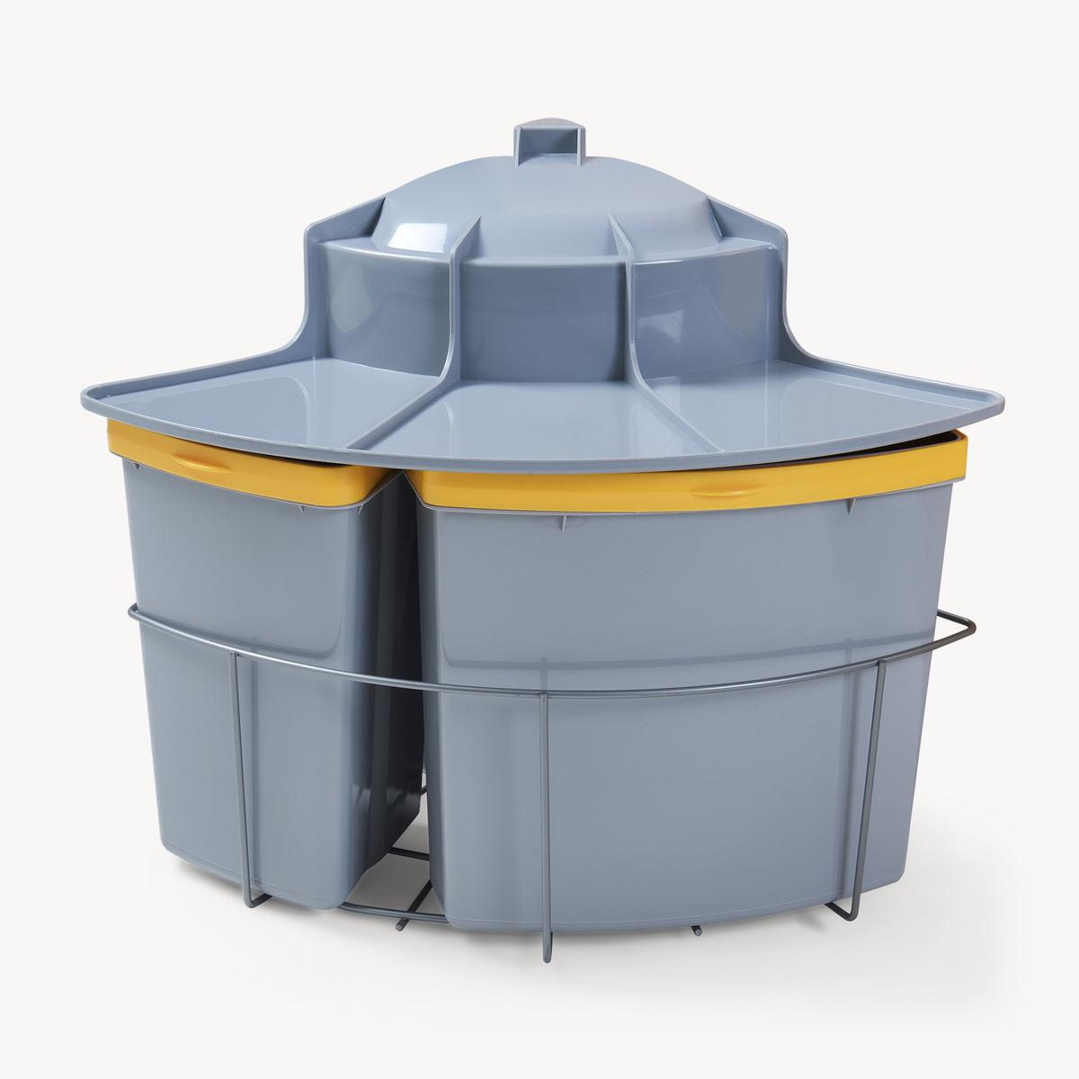EINBAU-MÜLLEIMER Kollby - Grau, Kunststoff (45.5/50.5/45.5cm) - [en.casa]