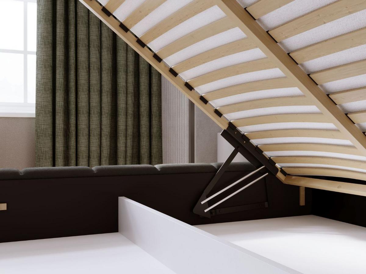 POLSTERBETT Orio 180x200 Dunkelgrau - Dunkelgrau, Textil (180/200cm) - Graingold