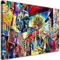 LEINWANDBILD Frau Abstraktion Buntes 100x70cm - Multicolor, Textil (100/70cm) - Feeby