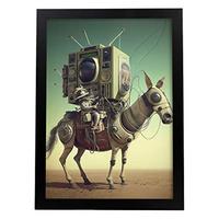 POSTER Esel Filmischer Surrealismus . A4 Schwarzer Rahmen - Schwarz, Papier (29.7/5/21cm) - Nacnic