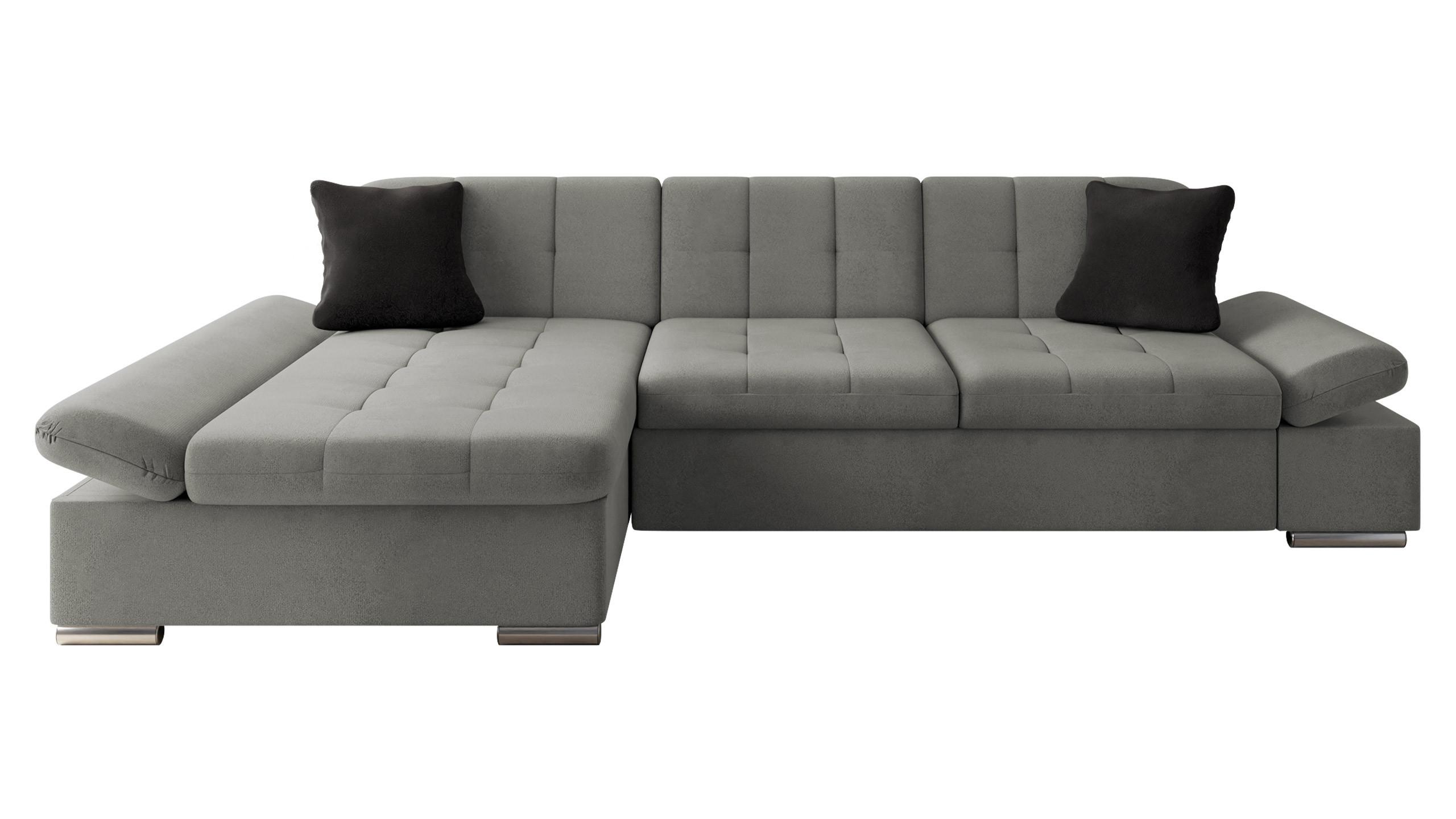 ECKSOFA Malwi, Seite: Links - Silbereichenfarben, Holz/Textil (278/161cm) - MIRJAN24