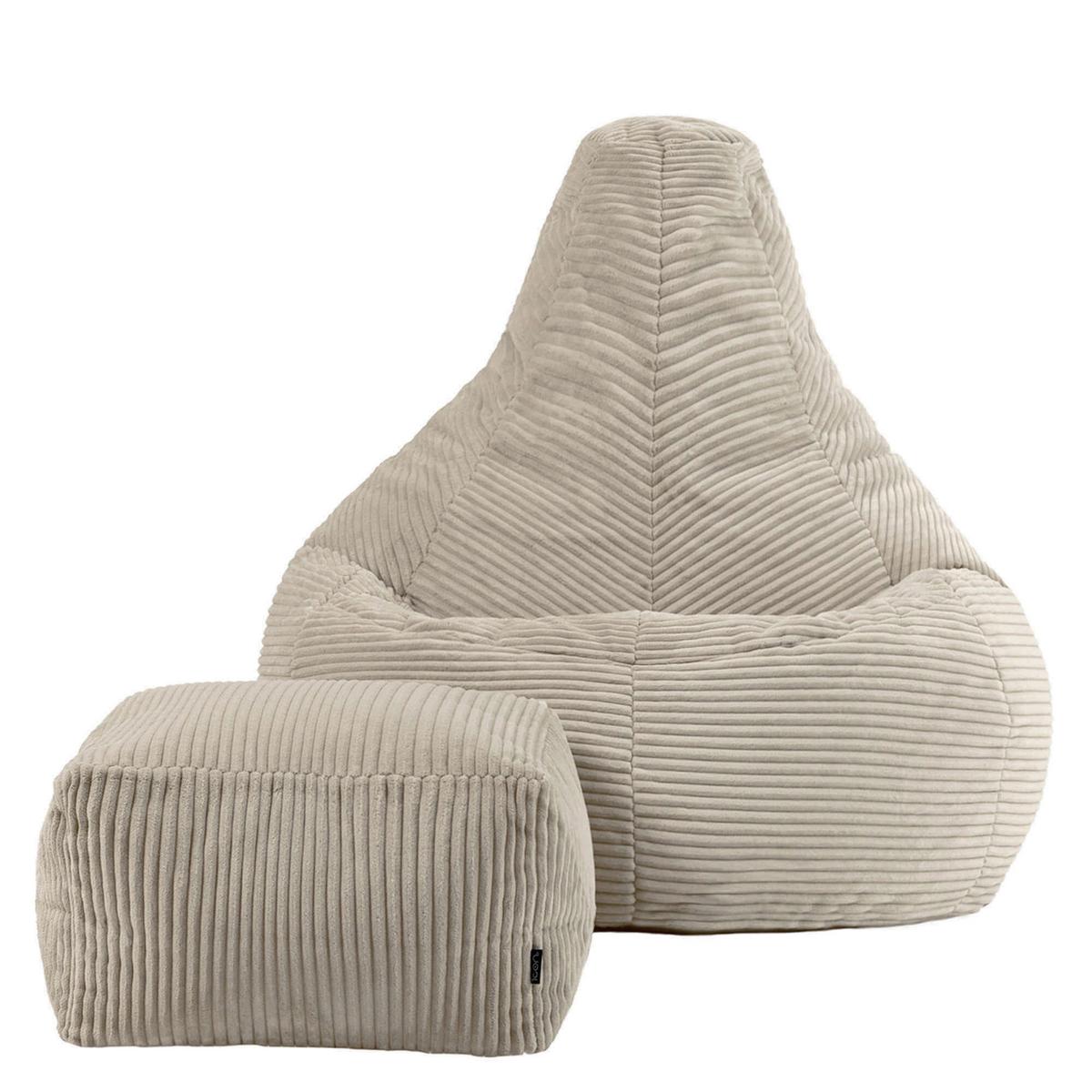 SITZSACK Dalton mit Hocker - Beige, Textil (82/76/82cm) - icon