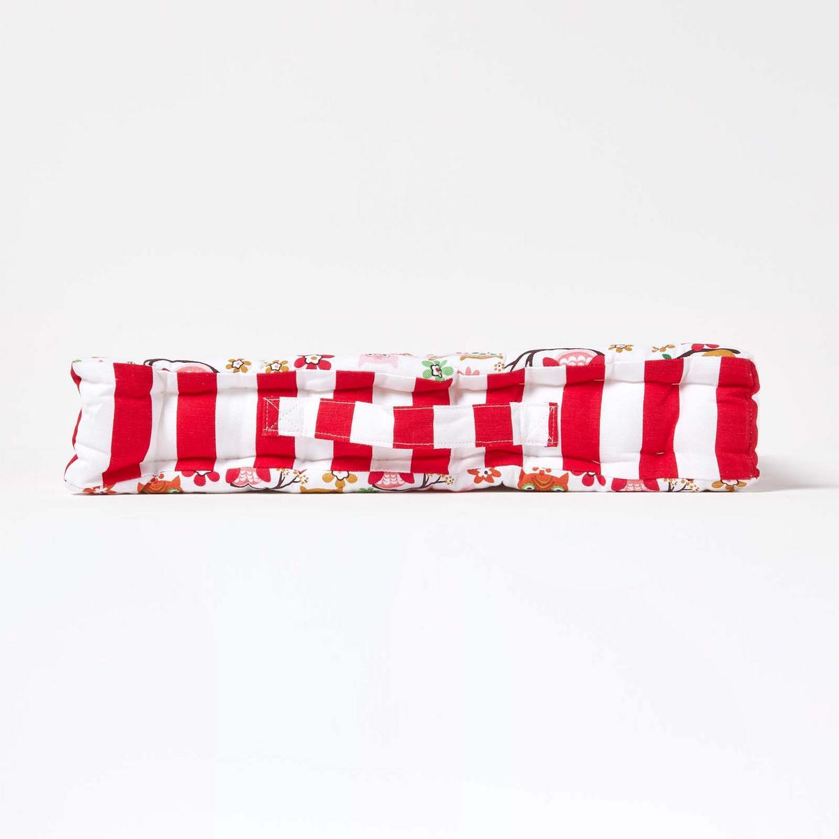 SITZKISSEN Eulen rot 50/50/10 cm - Rot, Textil (50/50/10cm) - Homescapes