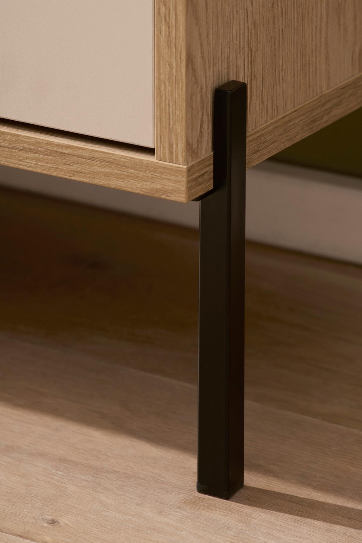 SIDEBOARD Kaschmir, Eiche 205 x 95 cm, Kommode mit Soft-Close - Kaschmir/Eichefarben, Holzwerkstoff/Metall (205/95/40cm) - Furn.Design