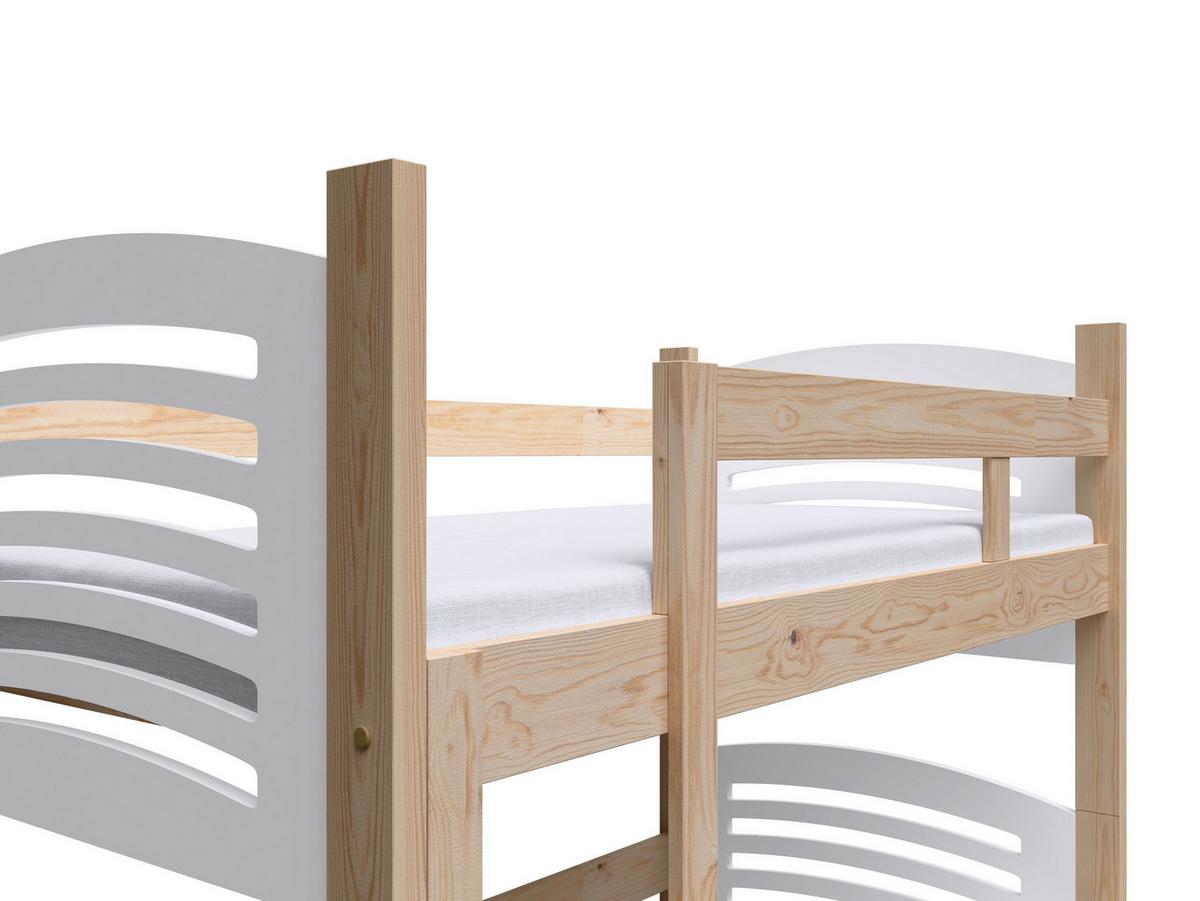 ETAGENBETT OHANA mit Bettkasten 75x160 cm Kieferfarben - Weiß/Kieferfarben, Holz (75/160cm) - MASSENO