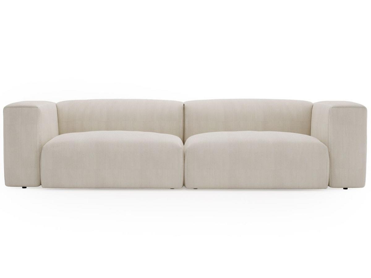 SOFA 240/85/80 Creme Landi - Creme/Schwarz, Kunststoff/Textil (240/85/80cm) - Graingold