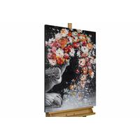 ACRYLBILD HANDGEMALT 60/90 cm - Pink/Schwarz, Holz/Textil (60/90cm) - KUNSTLOFT