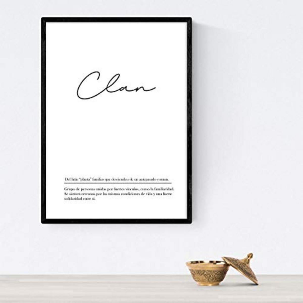 POSTER Set mit 4 Wortdefinitionen für Familienweiß A4 Schwarzer Rahmen - Schwarz, Papier (29.7/3cm) - Nacnic
