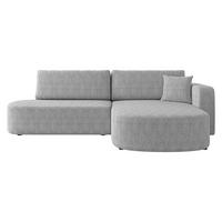 ECKSOFA Zerte Cord, Seite: Rechts - Hellgrau/Schwarz, Holz/Kunststoff (252/175cm) - MIRJAN24
