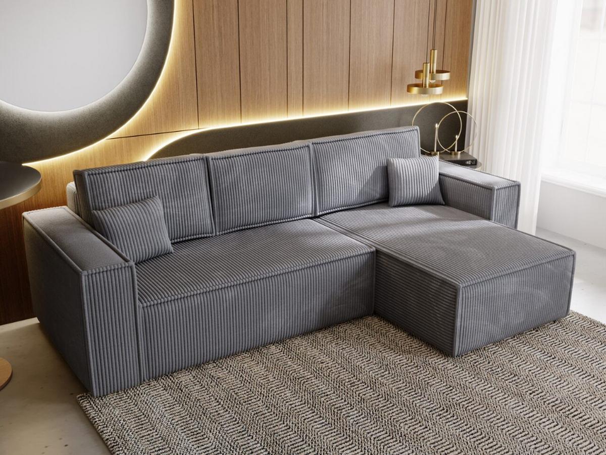 ECKSOFA Prato XL Dunkelgrau - Dunkelgrau/Schwarz, Holz/Kunststoff (280/170cm) - Graingold