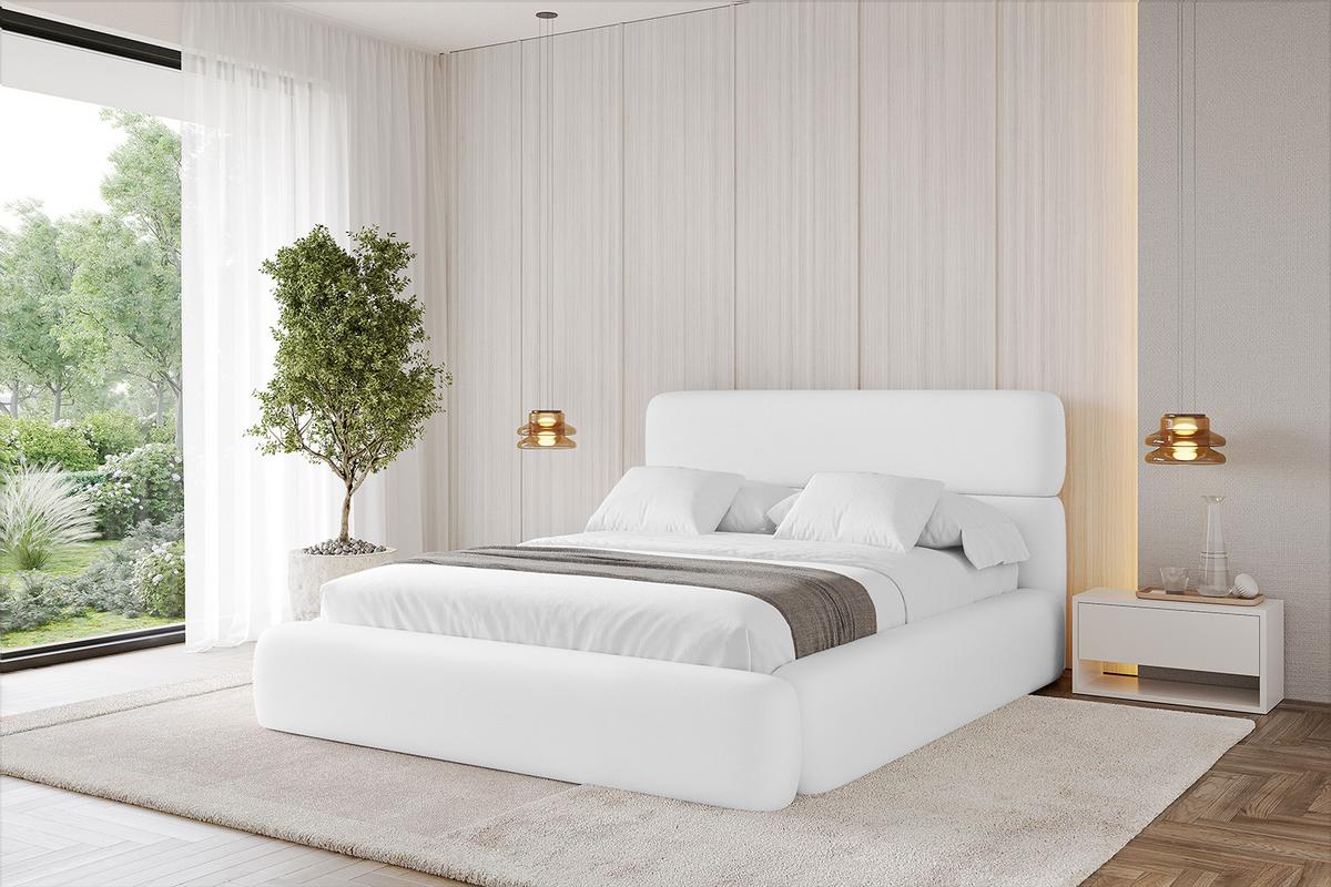 POLSTERBETT mit Bettkasten und Lattenrost, Boxbett ohne Matratze - ENORA 180x200 Weiß Kunstleder - Weiß Hochglanz, Holzwerkstoff/Textil (180/200cm) - ALTDECOR