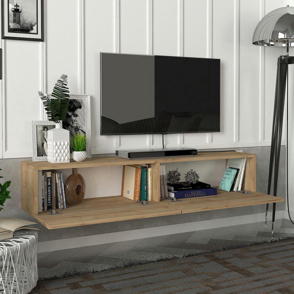 TV-ELEMENT Toivakka - Eichefarben, Holzwerkstoff (135/25/31cm) - [en.casa]