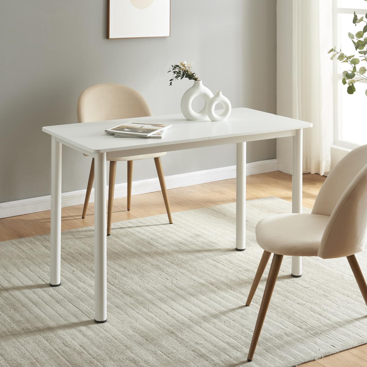 ESSTISCH Tammela - Weiß, Holzwerkstoff/Metall (120/60/75cm) - [en.casa]