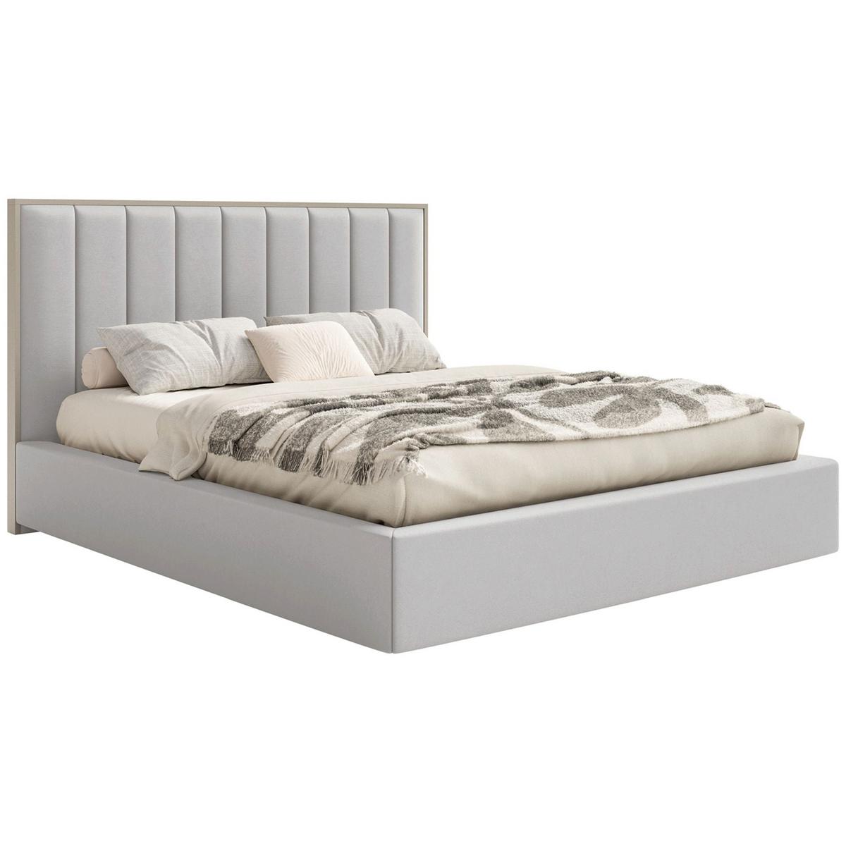 POLSTERBETT Togents Hellgrau mit Veloursbezug und LED, 160x200 cm - Hellgrau, Textil (160/200cm) - Selsey
