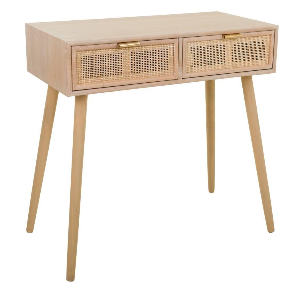 KONSOLENTISCH aus MDF und Gitter, braun, 80x42x79cm - Braun, Holzwerkstoff (42/80/79cm) - Wanderlust