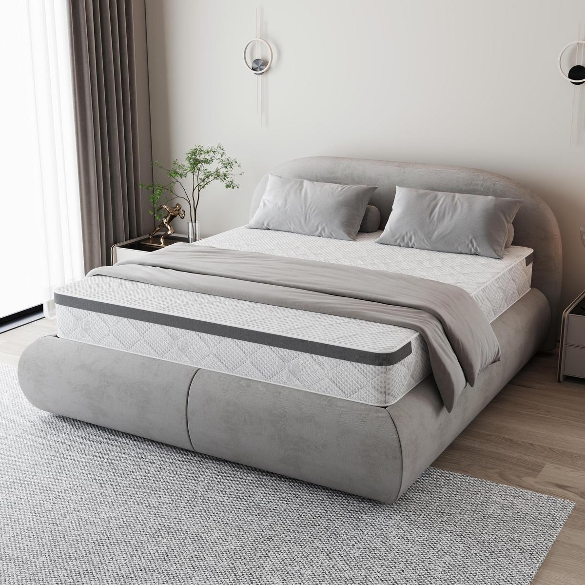 WENDEMATRATZE Mediro Therm 24 cm,7-Zone, mit Kokosmatte, H3/H4, 140x200 - Weiß, Textil (140/200cm) - Beautysofa
