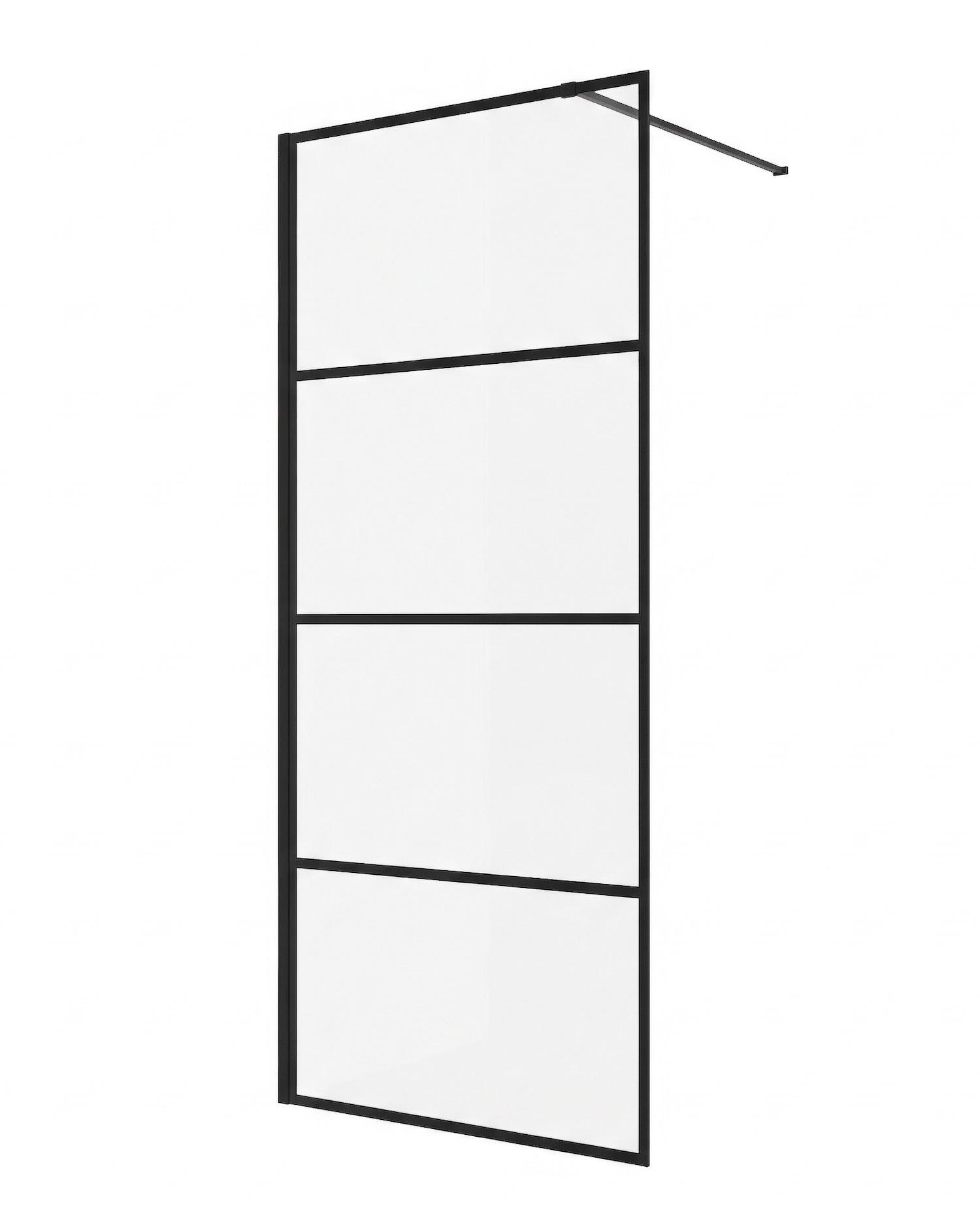 DUSCHWAND Essos - 60 x 200 cm - Schwarz - Walk-In Duschabtrennung aus Sicherheitsglas - Schwarz, Glas (60/200cm) - Badplaats