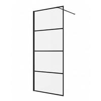 DUSCHWAND Essos - 60 x 200 cm - Schwarz - Walk-In Duschabtrennung aus Sicherheitsglas - Schwarz, Glas (60/200cm) - Badplaats