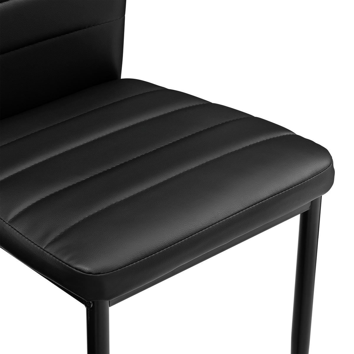 ESSZIMMERSTUHL Lidköping 2er Set - Schwarz, Leder (43/96/52cm) - [en.casa]