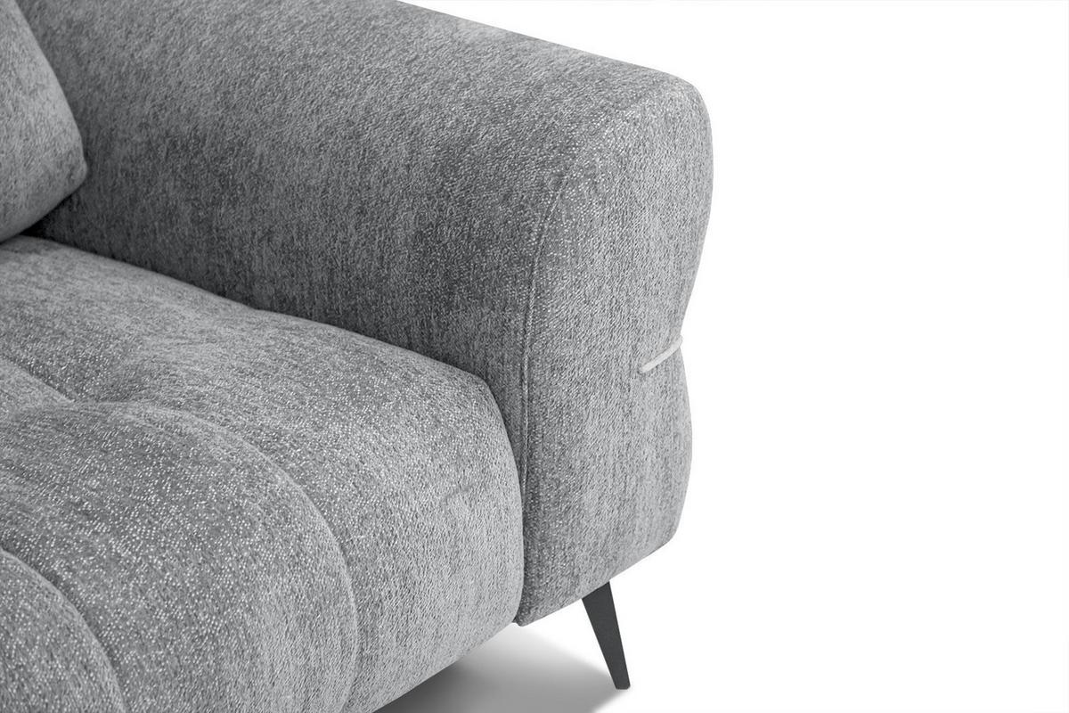 SOFA SALVINI 3-Sitzer, grau - Schwarz/Grau, Holzwerkstoff/Textil (176/88/99cm) - Wozimo