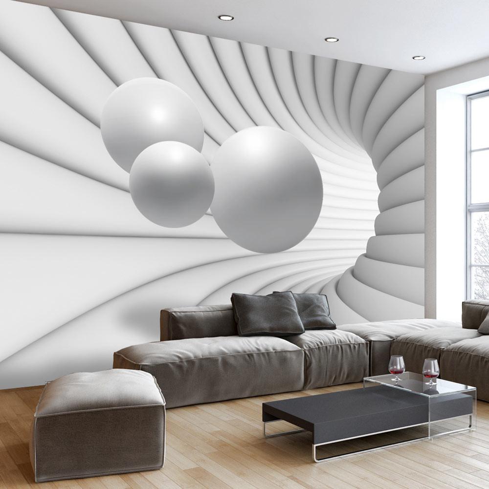 SELBSTKLEBENDE FOTOTAPETE 245/175 cm - Weiß/Grau, Kunststoff/Textil (245/1cm) - KUNSTLOFT