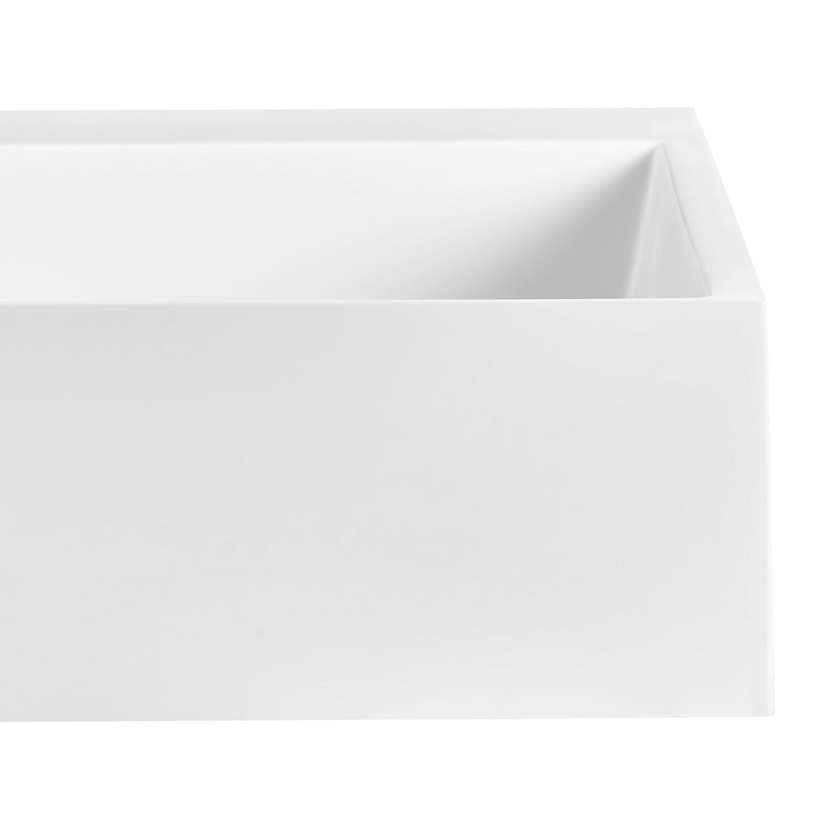 HÄNGEWASCHBECKEN Weiß 90/46 cm Mineralguss Quenko - Weiß, Naturmaterialen (90/12/46cm) - Beliani