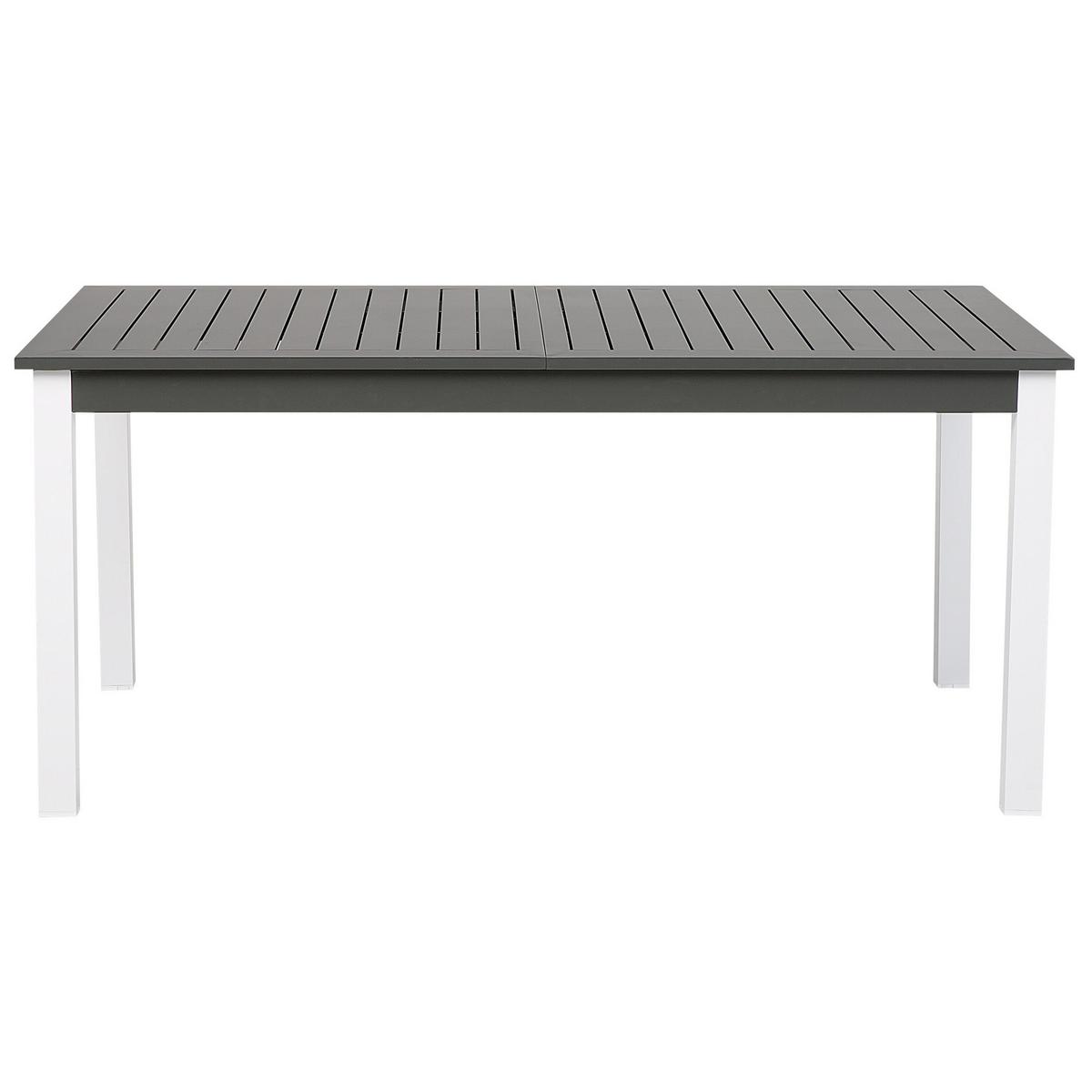 GARTENMÖBEL SET 6-Sitzer Aluminium dunkelgrau Pancole - Weiß/Grau, Metall - Beliani