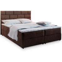 BOXBETT KERLO 180x200 cm mit Matratze und Topper - Braun - Braun, Holz (180/200cm) - MASSENO