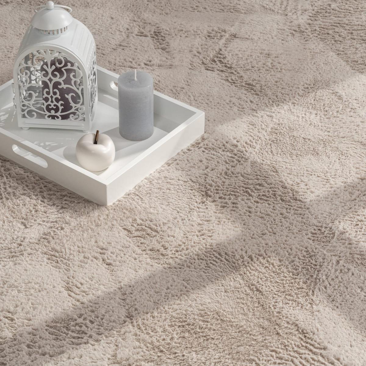 KURZFLORTEPPICH, einfarbig, aus Polyester, Beige, Ø 80 cm - Beige, Textil (80/80cm) - KADIMA DESIGN