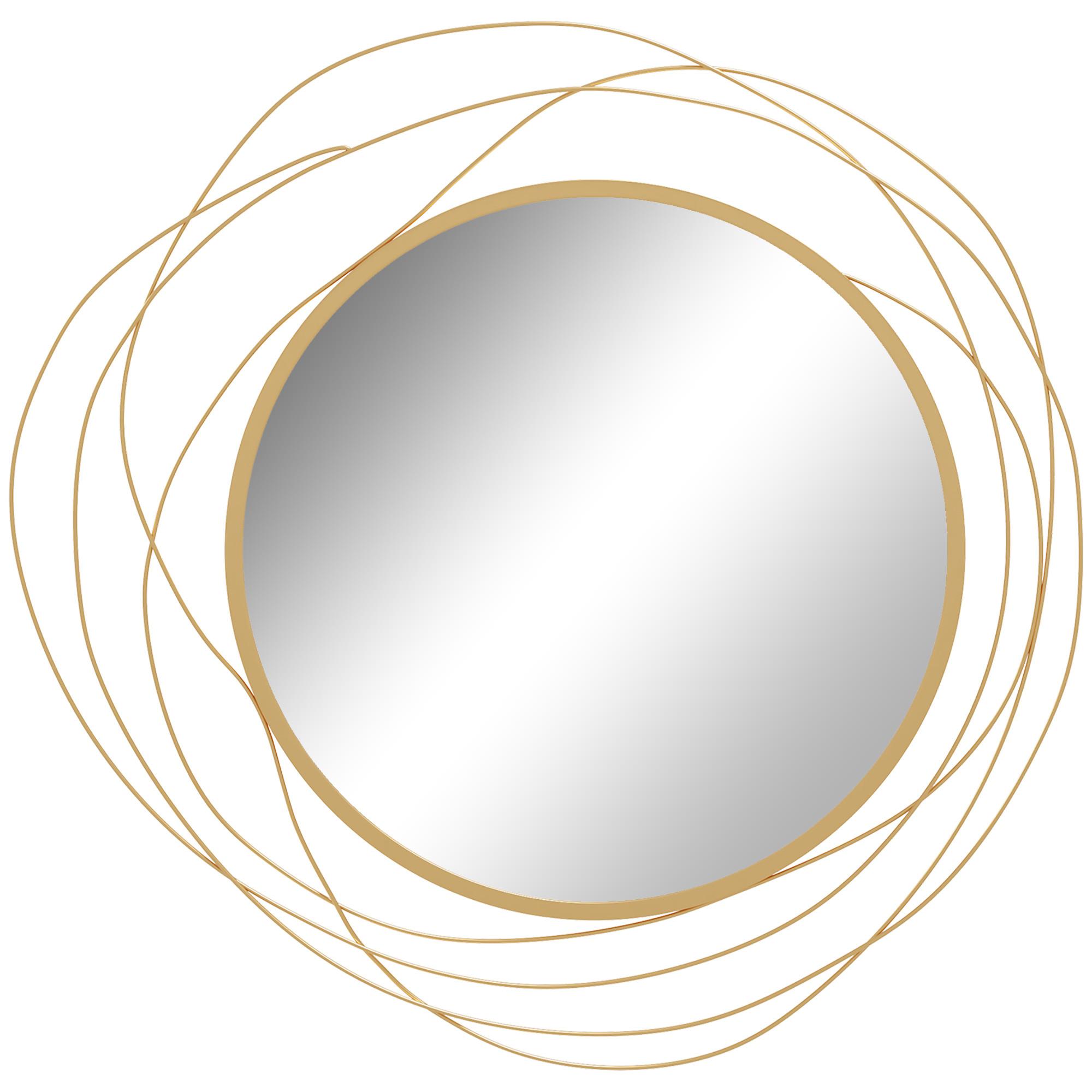 WANDSPIEGEL, Metall, Glas, Gold - Goldfarben, Metall (1/65/65cm) - HOMCOM