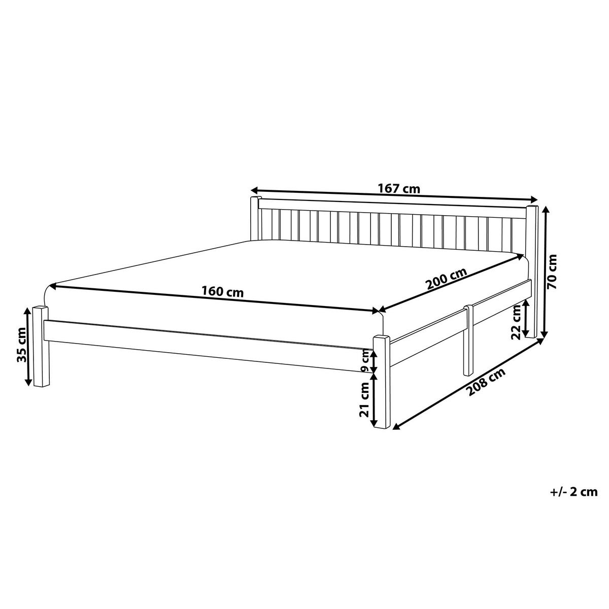 HOLZBETT 160/200cm Weiß Florac - Weiß, Holz (160/200cm) - Beliani