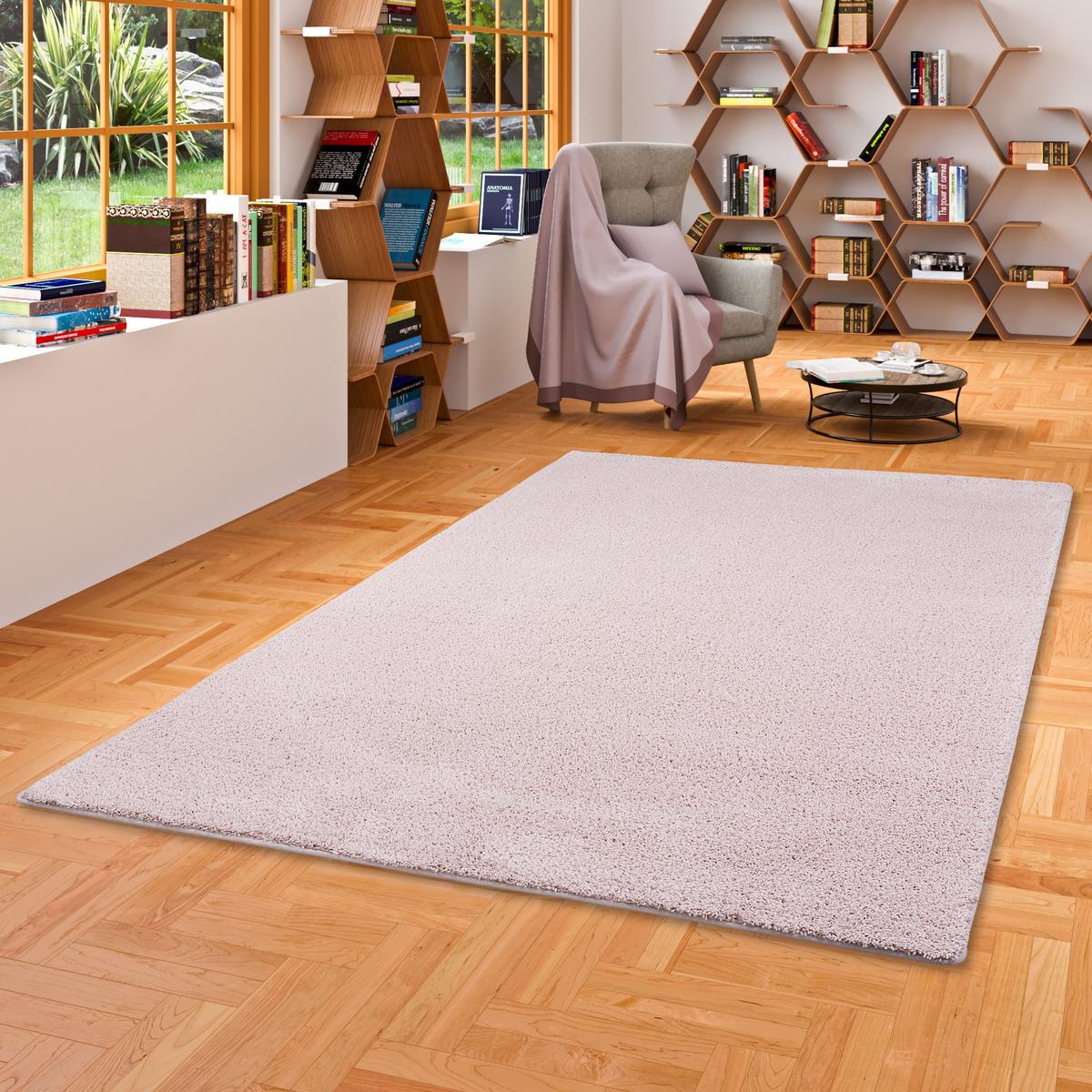 HOCHFLOR SHAGGY TEPPICH PALACE - Flieder, Textil (100/100cm) - Snapstyle