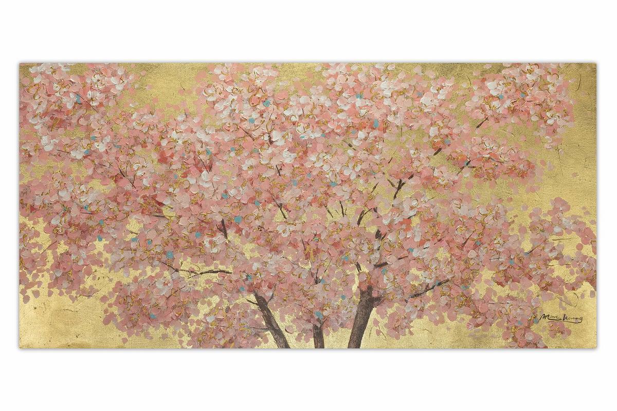 ÖLGEMÄLDE 120/60 cm - Pink/Braun, Holz/Textil (120/60cm) - KUNSTLOFT