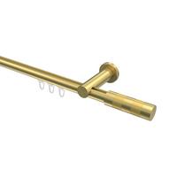 GARDINENSTANGE INNENLAUF Platon Mavell 300 cm (geteilt in 3 x 100 cm), 1-läufig, 20 mm Ø Messing-Optik - Messingfarben/Goldfarben, Metall (300cm) - INTERDECO