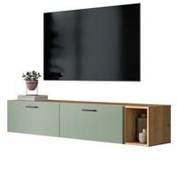 TV-LOWBOARD Grün, Eiche Artisan 176 cm, TV Unterteil hängend / stehend - Schwarz/Eiche Artisan, Holzwerkstoff/Kunststoff (176/32/34cm) - Inn.Furn