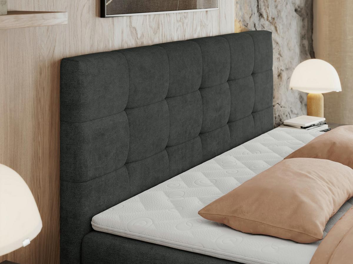 BOXBETT CENTO 200/200 Dunkelgrau Strukture - H4 - Dunkelgrau, Holz/Textil (200/200cm) - MKS