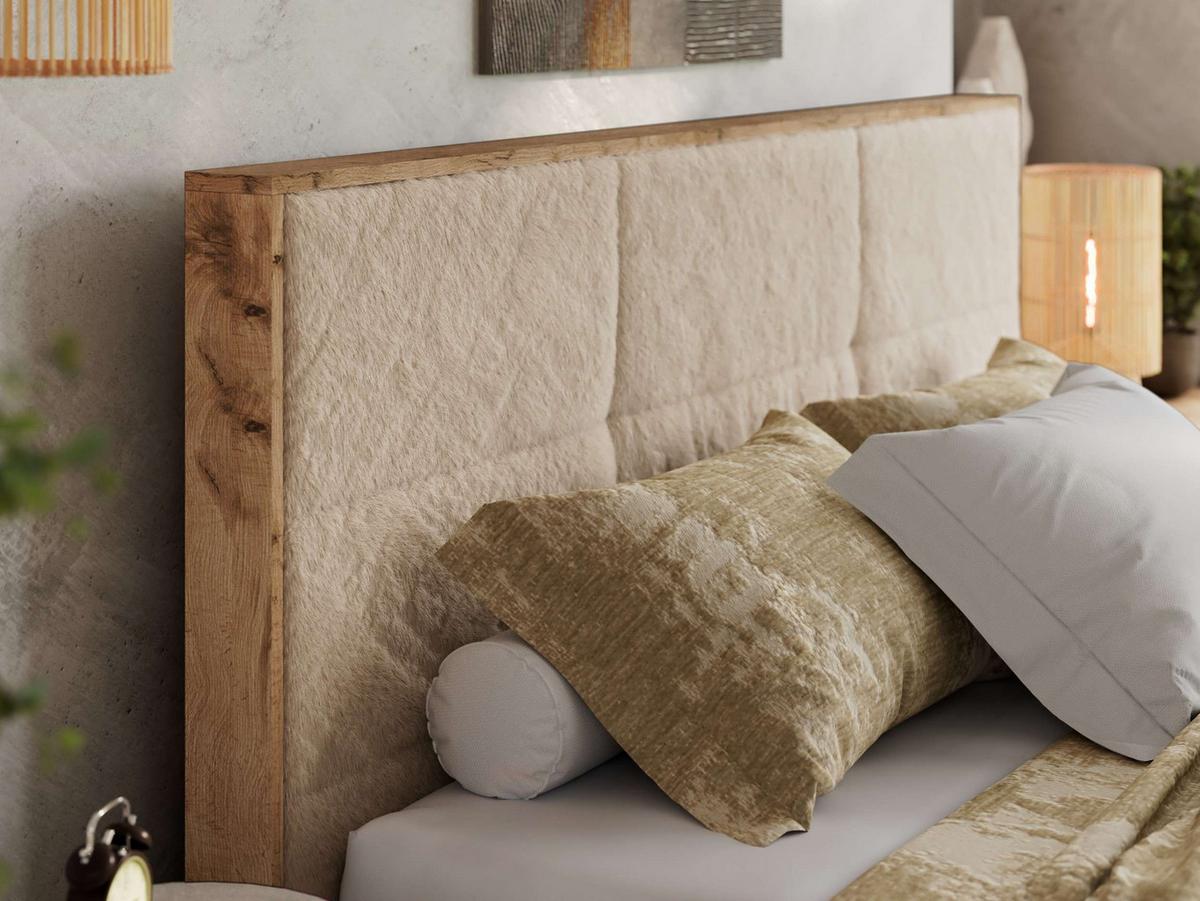 POLSTERBETT LERIO CLASSIC 160/200 - Beige Plüsch - Multipocket-Matratze - Beige, Textil (160/200cm) - MKS