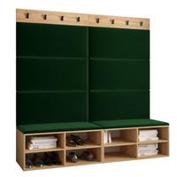 GARDEROBEN-SET 168/184/42 - Waldgrün/Eichefarben, Holz/Kunststoff (168/184/42cm) - MÖBEL KRYSPOL