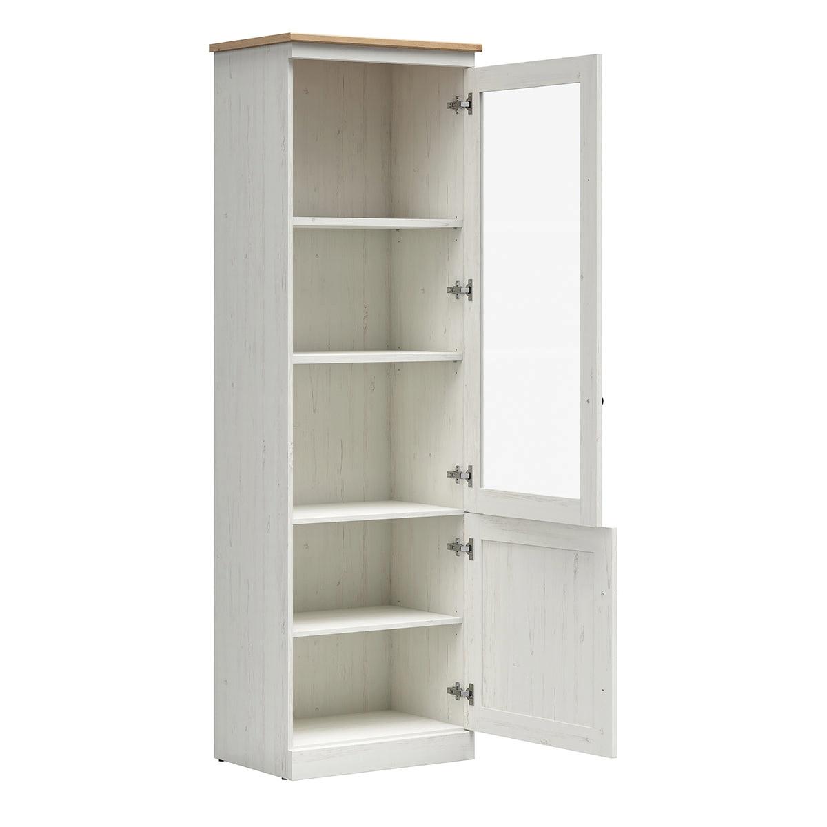 VITRINE Victoria Weiß und Holz - Weiß, Holzwerkstoff (63/201/43cm) - Petits-meubles