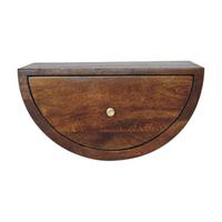 NACHTTISCH Levitate, Wandmontiert, 1 Schublade, Braun - Kastanienfarben/Messingfarben, Holz/Metall (45/23/32cm) - Artisan Furniture