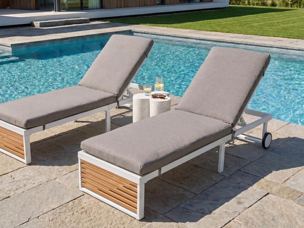 SONNENLIEGE mit Kissen Grau Verdello - Grau, Metall (190/42/60cm)