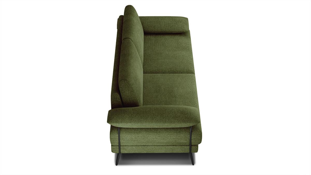 SOFA LORI 3-Sitzer, olivgrün - Schwarz/Olivgrün, Holzwerkstoff/Textil (245/87/96cm) - Wozimo