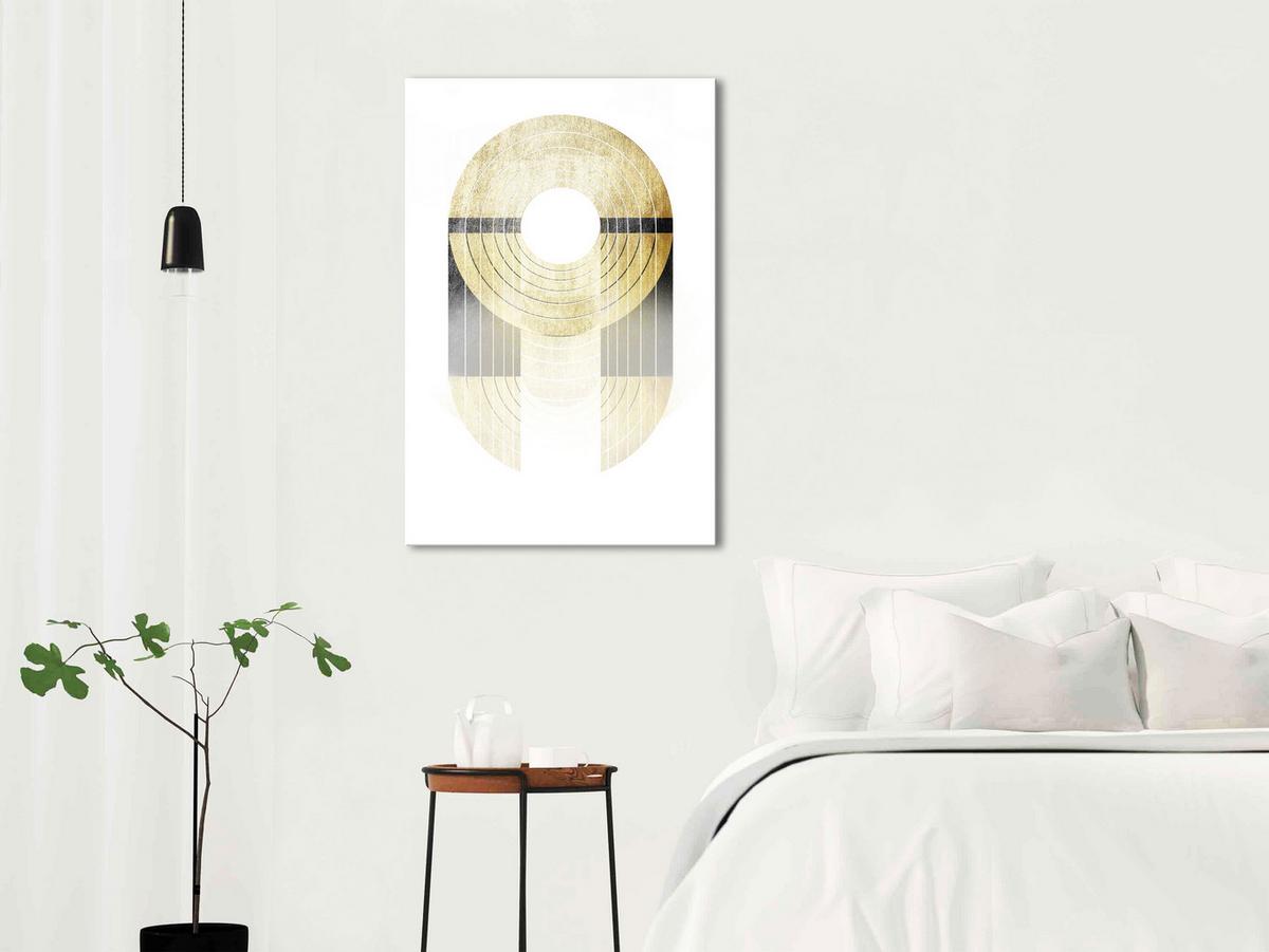 KUNSTDRUCK Weiß 40/60 cm - Goldfarben/Weiß, Textil (40/60cm) - KUNSTLOFT