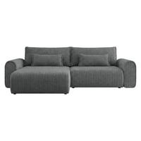 ECKSOFA Surles Cord - Schwarz/Grau, Holz/Kunststoff (245/145cm) - MIRJAN24