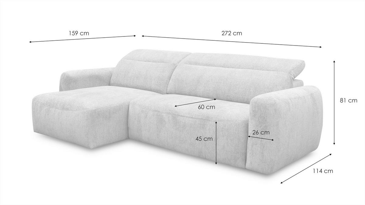 ECKSOFA NERO 4-Sitzer, dunkelbeige - Beige/Schwarz, Holz/Textil (272/81/159cm) - Wozimo